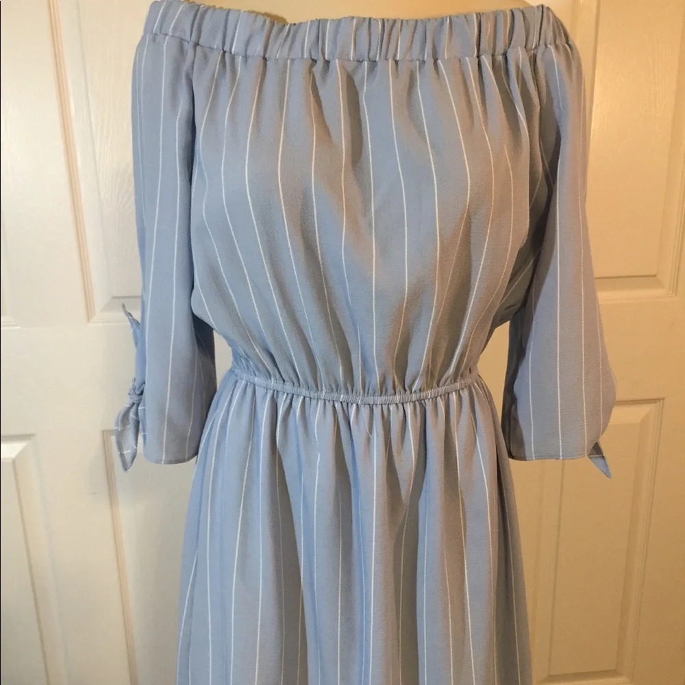 NWOT Soprano Striped Off the Shoulder Dress M